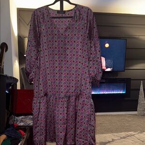 New Piombo Multicolor Geometric Long Sleeve Dress